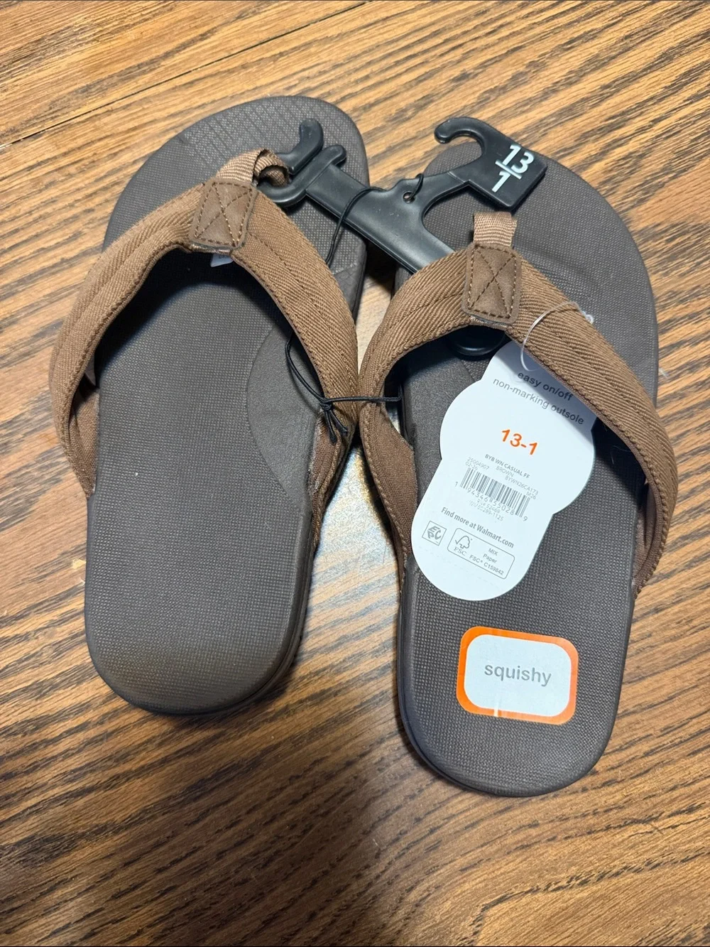wonder nation Brown and Dark Brown Boys Flip Flop Sandals